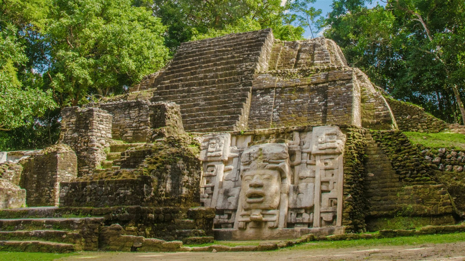 Lamanai Mayan temple featured in the five-day Belize Grand Adventure